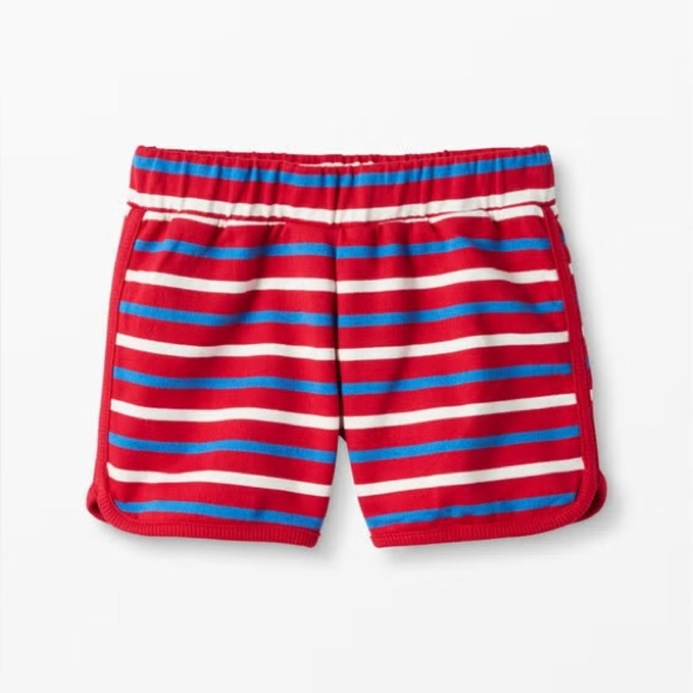 Hanna Andersson Summer Shorts In French Terry, 130/US8, COLOR: Cherry Red Multi